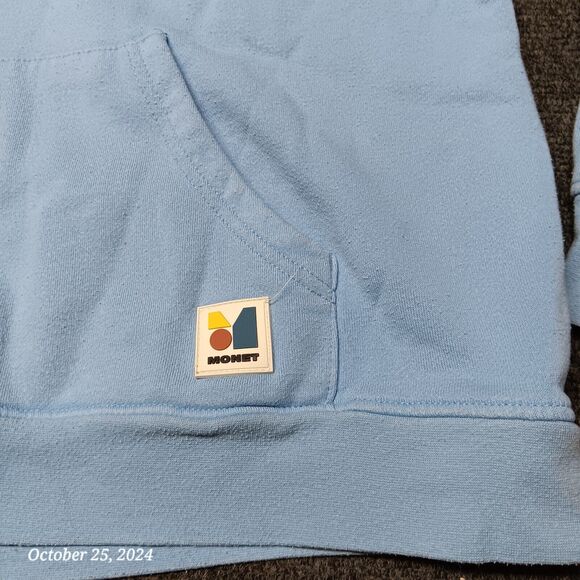 Monet Skateboards Hoodie Adult Large Blue Pullover Sweatshirt Painted‎ - Picture 3 of 8